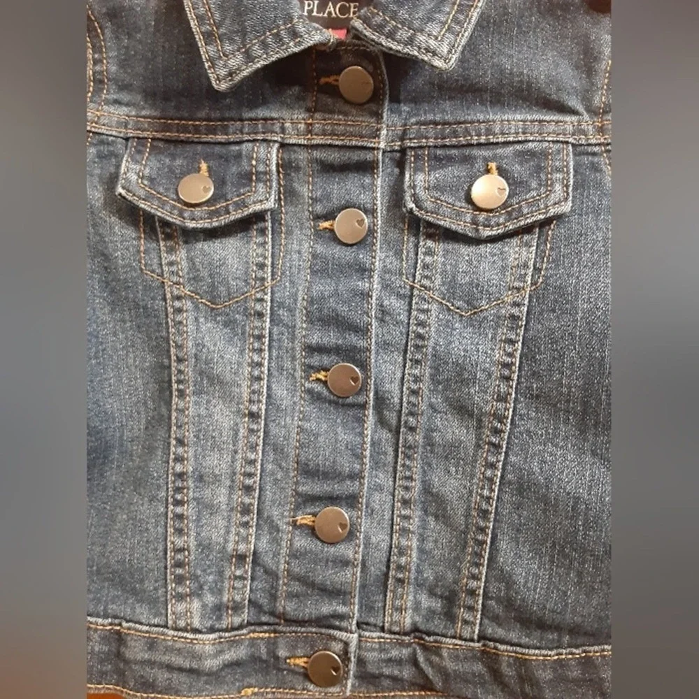 The Children's Place Girls Toddler Denim Jean Snap Button Jacket Size 4T